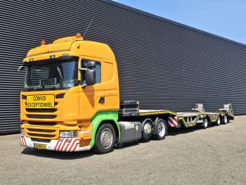 Scania Scania R410 6x2 + NOOTEBOOM TIEFLADER
